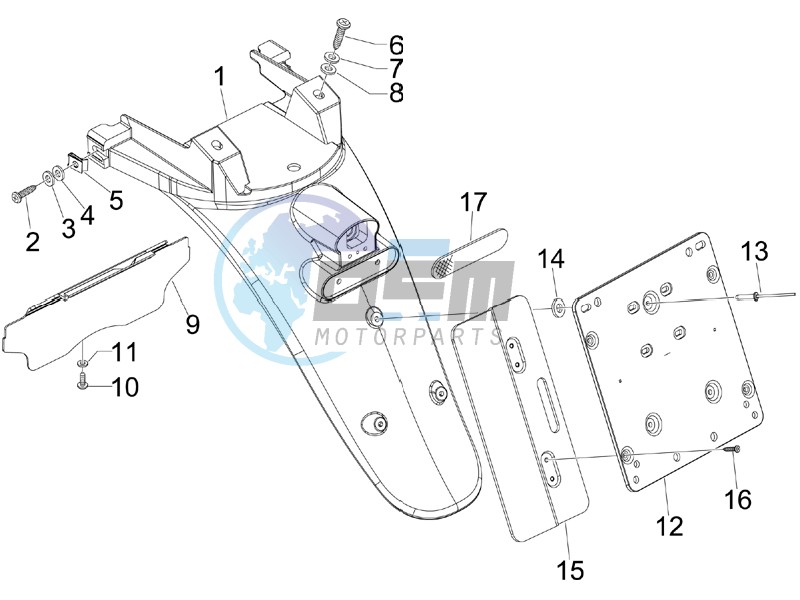 Rear cover - Splash guard