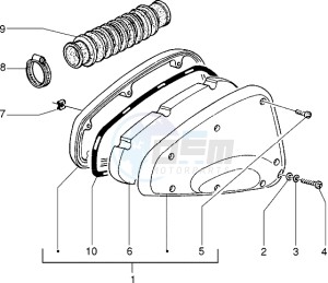 NTT 50 equel to Piaggio NRG mc1 drawing Air Cleaner