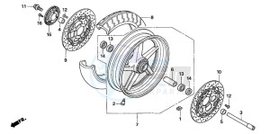 CB1300S CB1300SUPERBOLD'OR drawing FRONT WHEEL