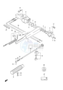 DF 25 V-Twin drawing Tiller Handle Gas Assist Tilt