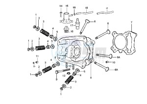 BEVERLY 125-200 drawing Cylinder head - Valves