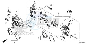 CBR650F 2ED - (2ED) drawing FRONT BRAKE CALIPER