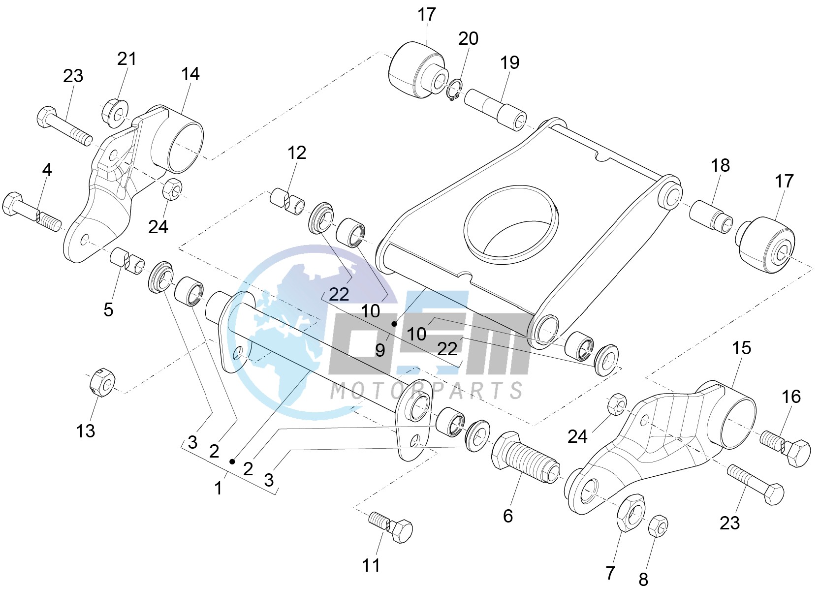 Swinging arm