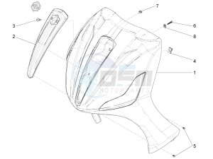 BV 350 4T 4V ie E3 ABS (USA) Usa drawing Front shield