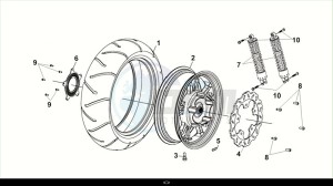 MAXSYM 400I (LZ40W1Z1-EU) (M2) drawing RR. CAST WHEEL