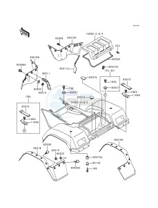 KLF 400 B [BAYOU 400 4X4] (B4-B6) [BAYOU 400 4X4] drawing REAR FENDER-- S- -