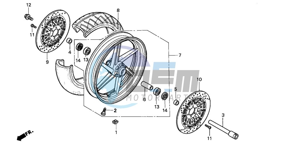 FRONT WHEEL (CBR600FS/3S/T/3T/SET)