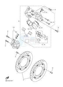 XJ6FA 600 DIVERSION F (ABS) (1DG5 1DG6) drawing FRONT BRAKE CALIPER