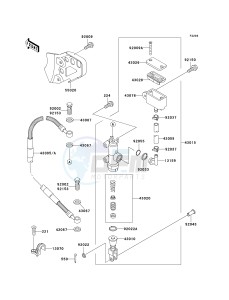 KDX 200 H (H10-H11) drawing REAR MASTER CYLINDER