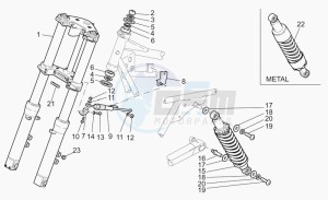 California 1100 Stone - Metal PI Stone/Metal PI drawing F.fork-r.shock absorber