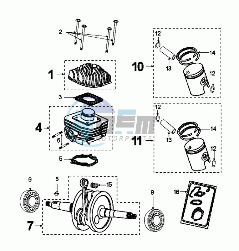 CRANKSHAFT AND CYLINDER