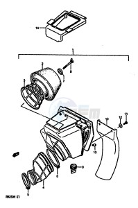 RM250 (G-H) drawing AIR CLEANER (MODEL G)