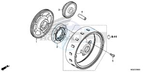 CB500FD CB500F UK - (E) drawing STARTING CLUTCH