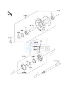 KDX 220 A [KDX220R] (A10-A12) [KDX220R] drawing FRONT HUB