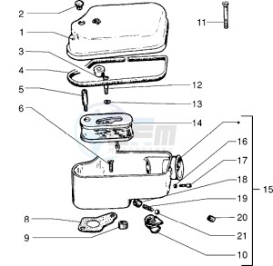 PX 150 E drawing Air cleaner comp. Parts