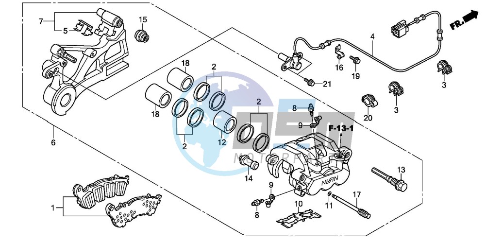 REAR BRAKE CALIPER (CBF1000A/T/S)