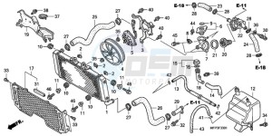 CB1300SA9 UK - (E / ABS BCT MKH MME TWO TY2) drawing RADIATOR (CB1300A/CB1300S A)