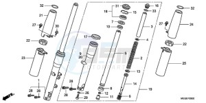 VT750CA9 Australia - (U / ST) drawing FRONT FORK