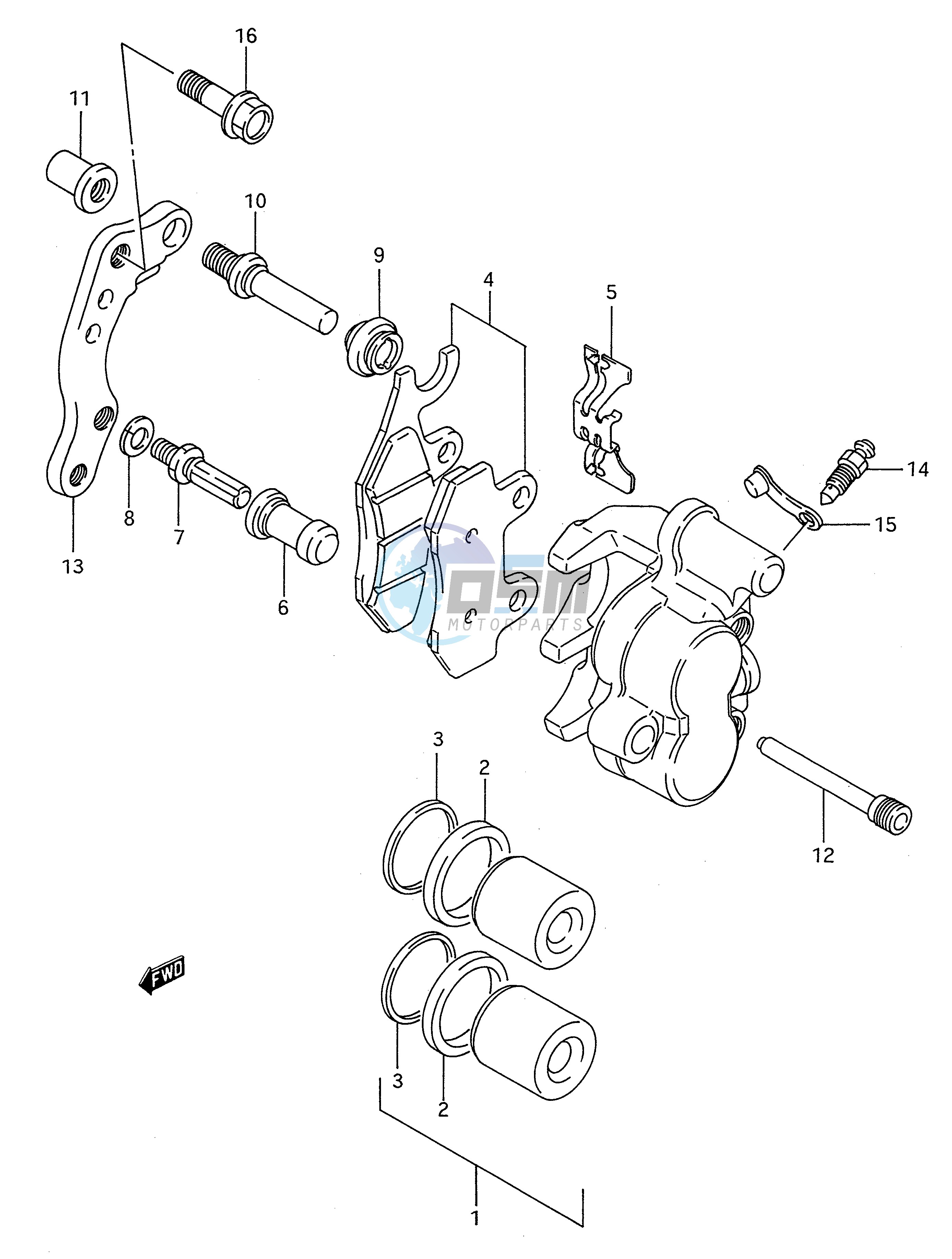 FRONT CALIPER (MODEL P R)