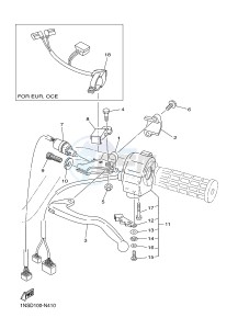 YFM350A YFM350TE GRIZZLY 350 2WD (B142 B143 B144) drawing HANDLE SWITCH & LEVER