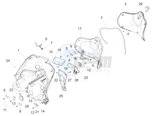 FLY 150 (APAC) drawing Front glove-box - Knee-guard panel