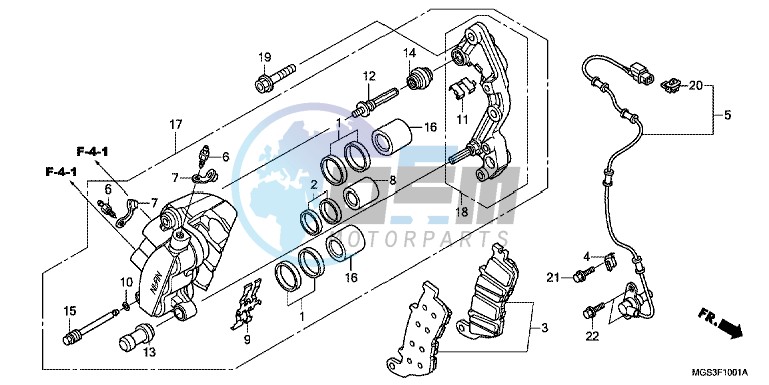 FRONT BRAKE CALIPER (NC700XA/ XD)