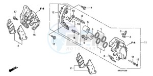 CB600F3A France - (F / CMF ST 25K) drawing FRONT BRAKE CALIPER (CB600F/F3)