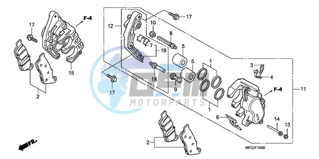 FRONT BRAKE CALIPER (CB600F/F3)