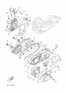 YP125RA XMAX 125 ABS (BL25) drawing CRANKCASE COVER 1