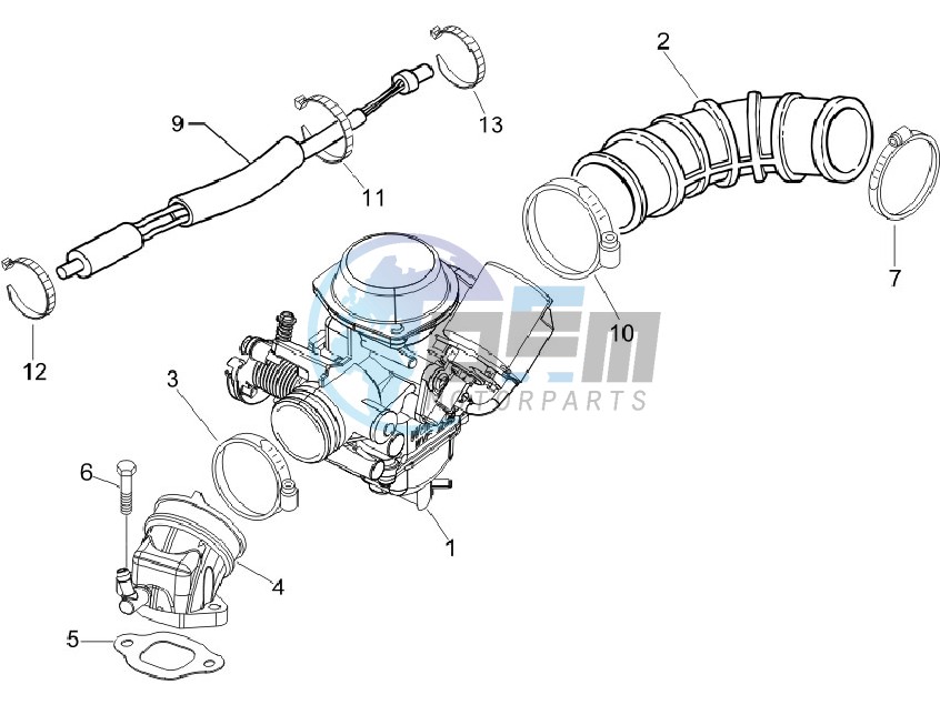 Carburettor  assembly - Union pipe