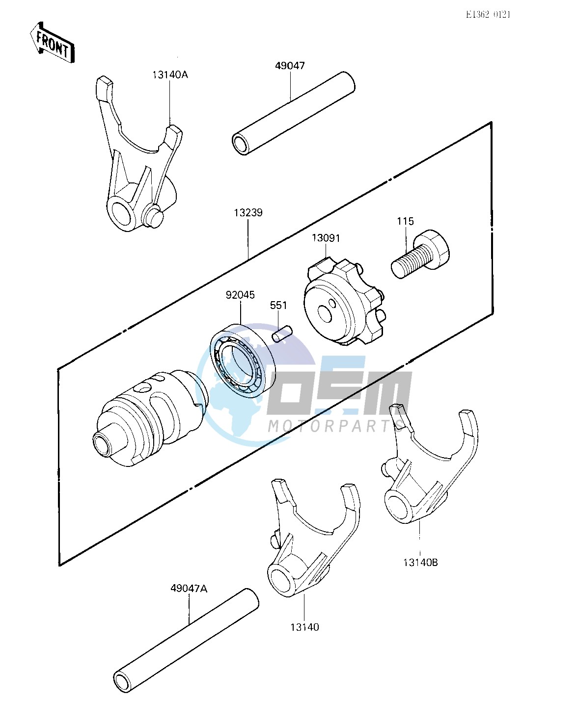 GEAR CHANGE DRUM_SHIFT FORK-- S- -