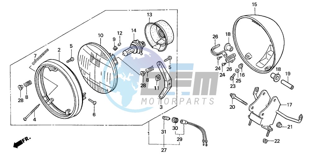 HEADLIGHT (VF750CW/X/Y) (VF750C2W/X/Y)