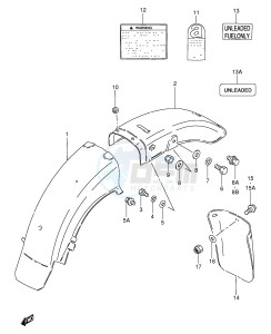 GN250 (E2) drawing REAR FENDER