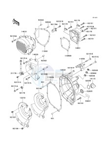 ZX 600 J [ZZR600] (J4) J4 drawing ENGINE COVER-- S- -