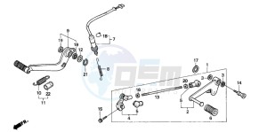 CBR600F2 drawing BRAKE PEDAL/CHANGE PEDAL