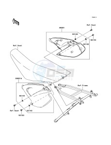 KX125 KX125M8F EU drawing Side Covers