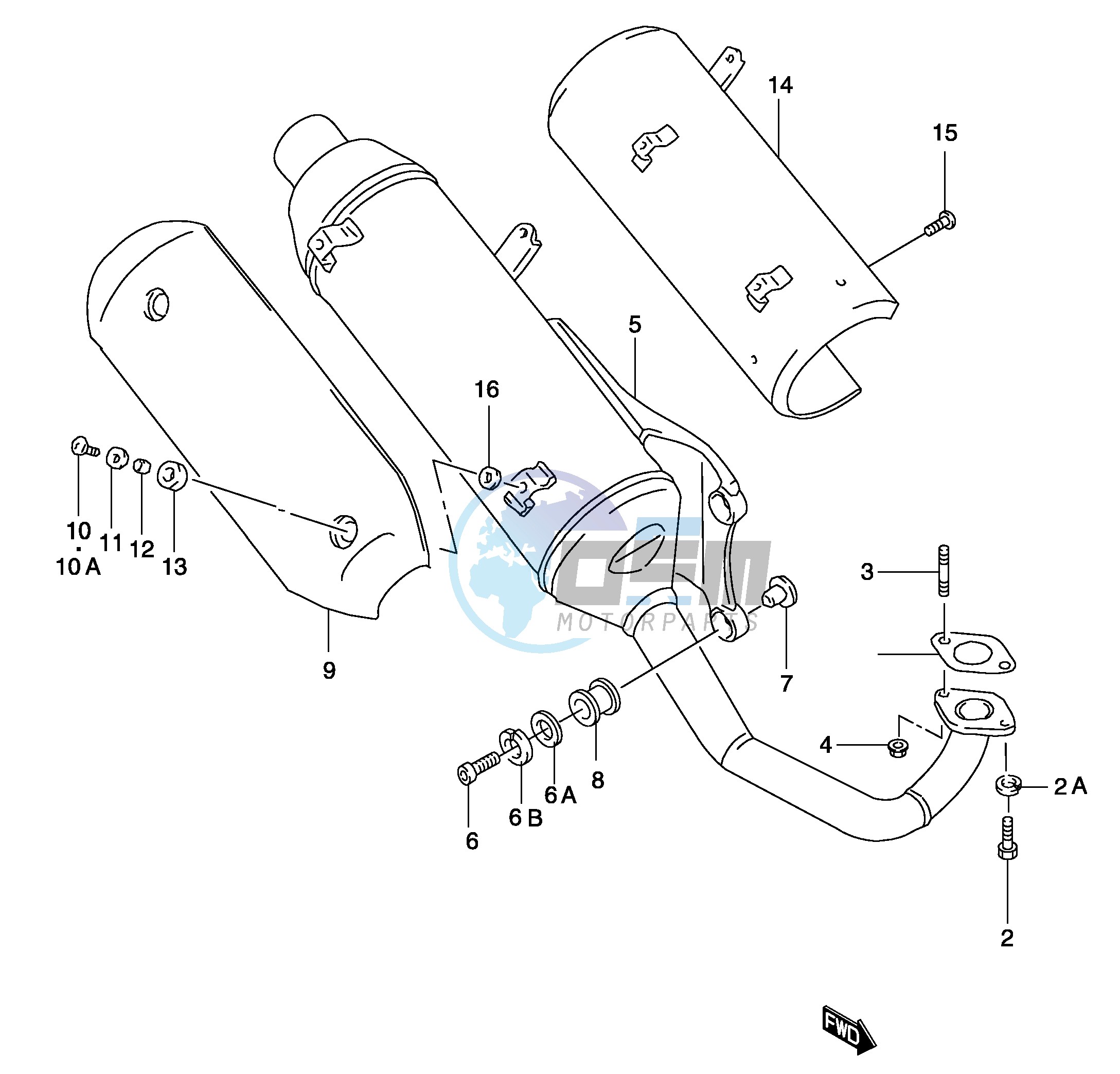 MUFFLER (MODEL AY50 K1 K2 P39)