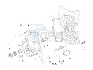 Beverly 300 ie Tourer e3 drawing Flywheel magneto cover - Oil filter