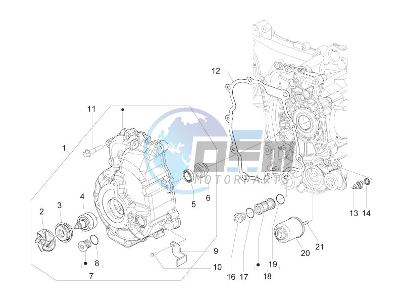 Flywheel magneto cover - Oil filter