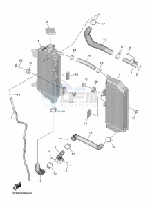 YZ250F (B7BG) drawing RADIATOR & HOSE