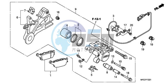 REAR BRAKE CALIPER (CB600FA/FA3)