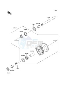 KX250 KX250R6F EU drawing Front Hub