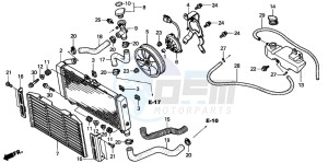 CB900F HORNET 900 drawing RADIATOR