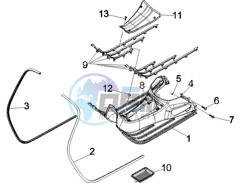 Central cover - Footrests