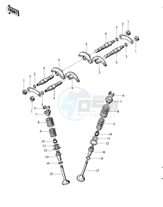 KZ 400 D (D) drawing ROCKER ARMS_VALVES -- 74 -75 KZ400_KZ400D- -