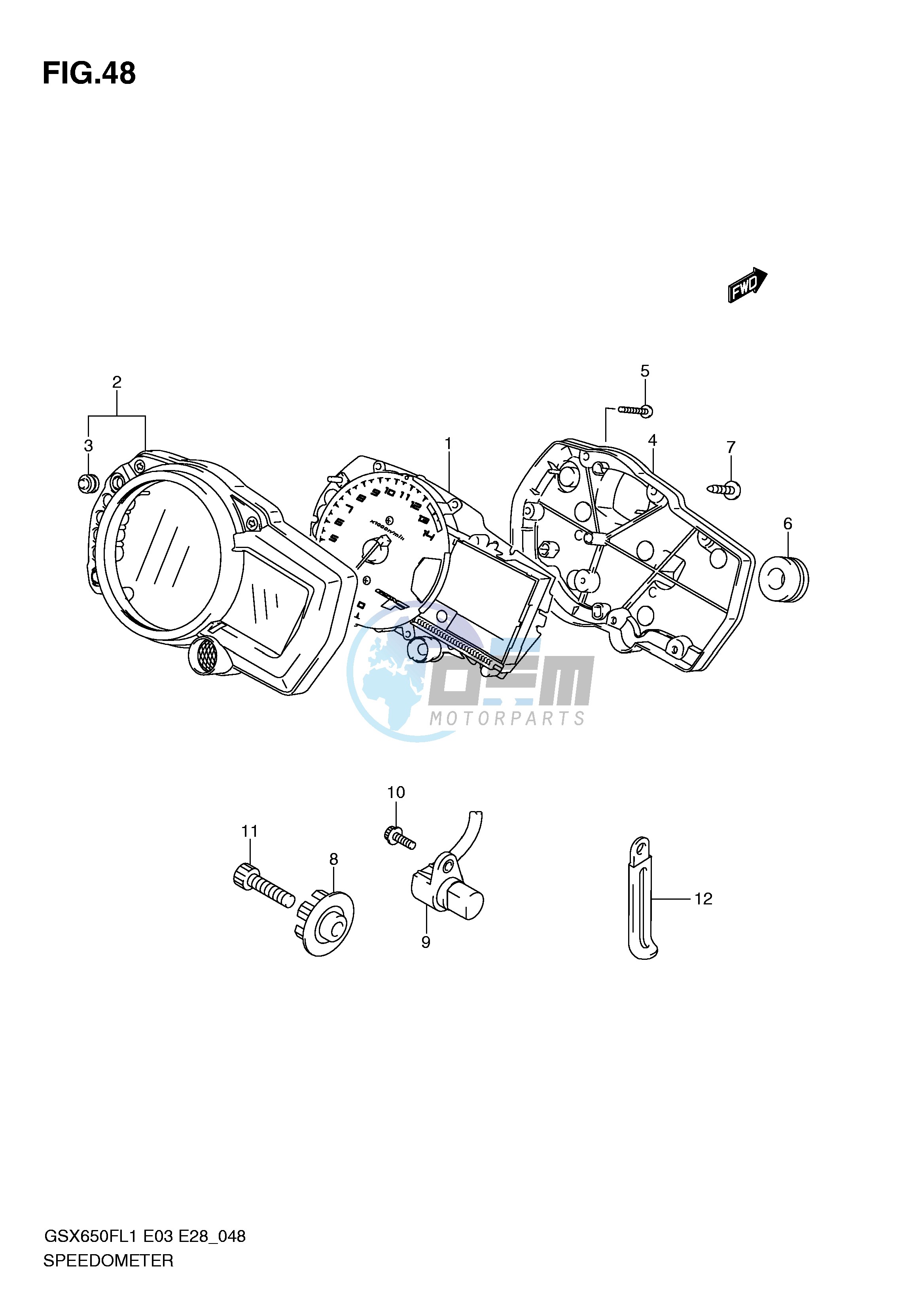 SPEEDOMETER (GSX650FAL1 E33)
