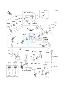 BN 125 A [ELIMINATOR 125] (A6F-A9F) A7F drawing IGNITION SWITCH_LOCKS_REFLECTORS