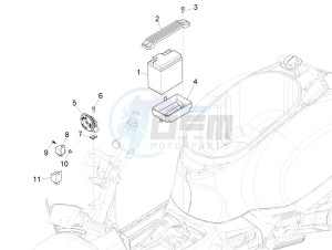 GTV 300 HPE SEI GIORNI IE E4 ABS (EMEA) drawing Remote control switches - Battery - Horn