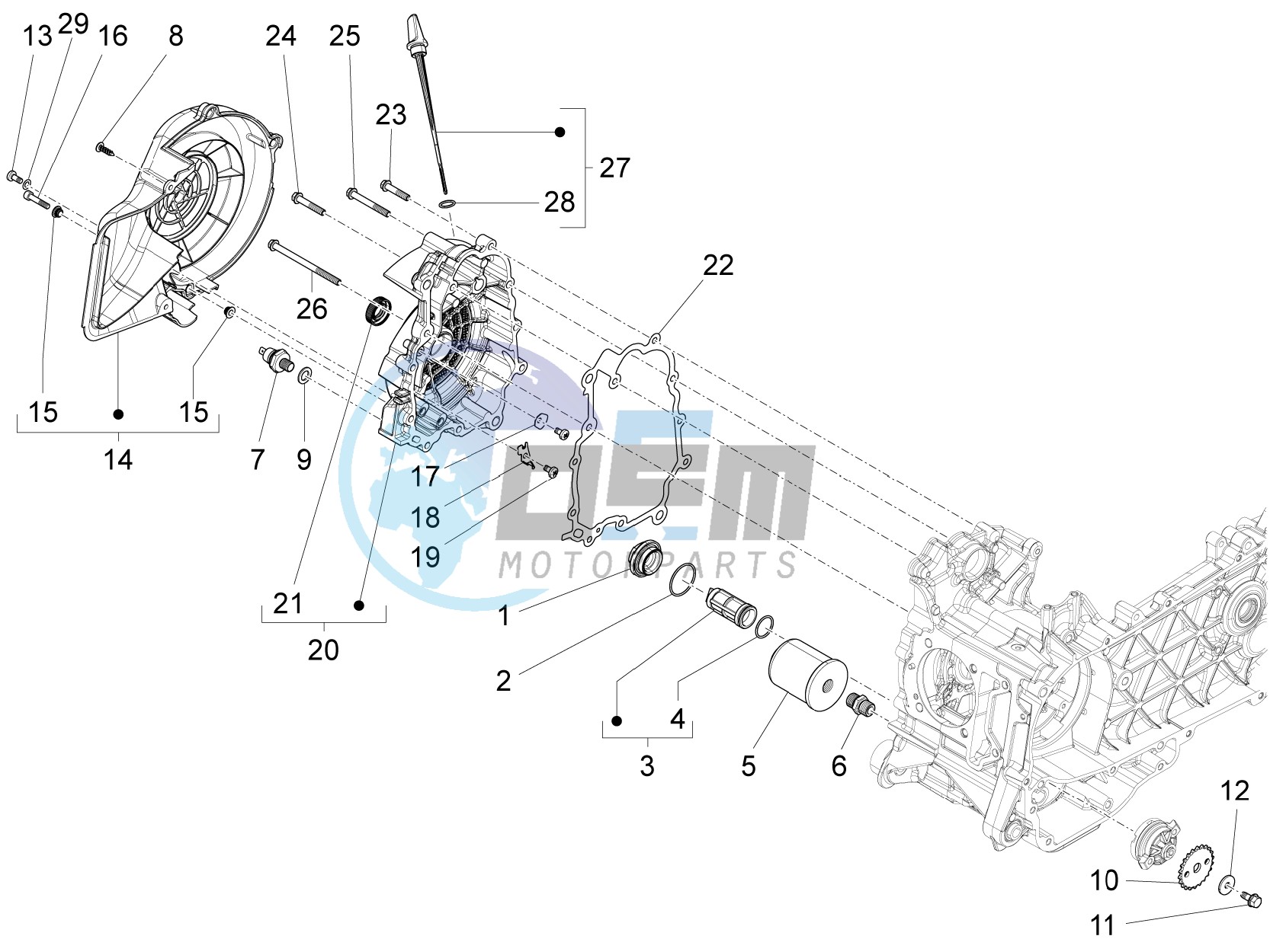 Flywheel magneto cover - Oil filter