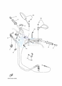 MT-07 ABS MTN690-A (B4CH) drawing STEERING HANDLE & CABLE